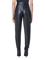 Fred Faux Leather Belted Pants