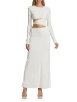 Cut-Out Jersey Maxi Dress