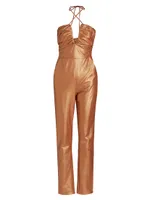 Leather Halter Jumpsuit