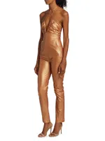 Leather Halter Jumpsuit