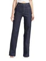 Francine High-Rise Stretch Straight-Leg Jeans