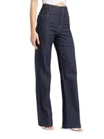 Francine High-Rise Stretch Straight-Leg Jeans