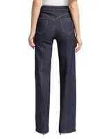 Francine High-Rise Stretch Straight-Leg Jeans