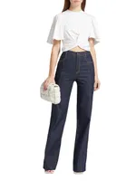 Francine High-Rise Stretch Straight-Leg Jeans