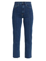 Amelia Pleated Straight-Leg Jeans