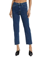 Amelia Pleated Straight-Leg Jeans