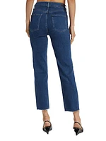 Amelia Pleated Straight-Leg Jeans