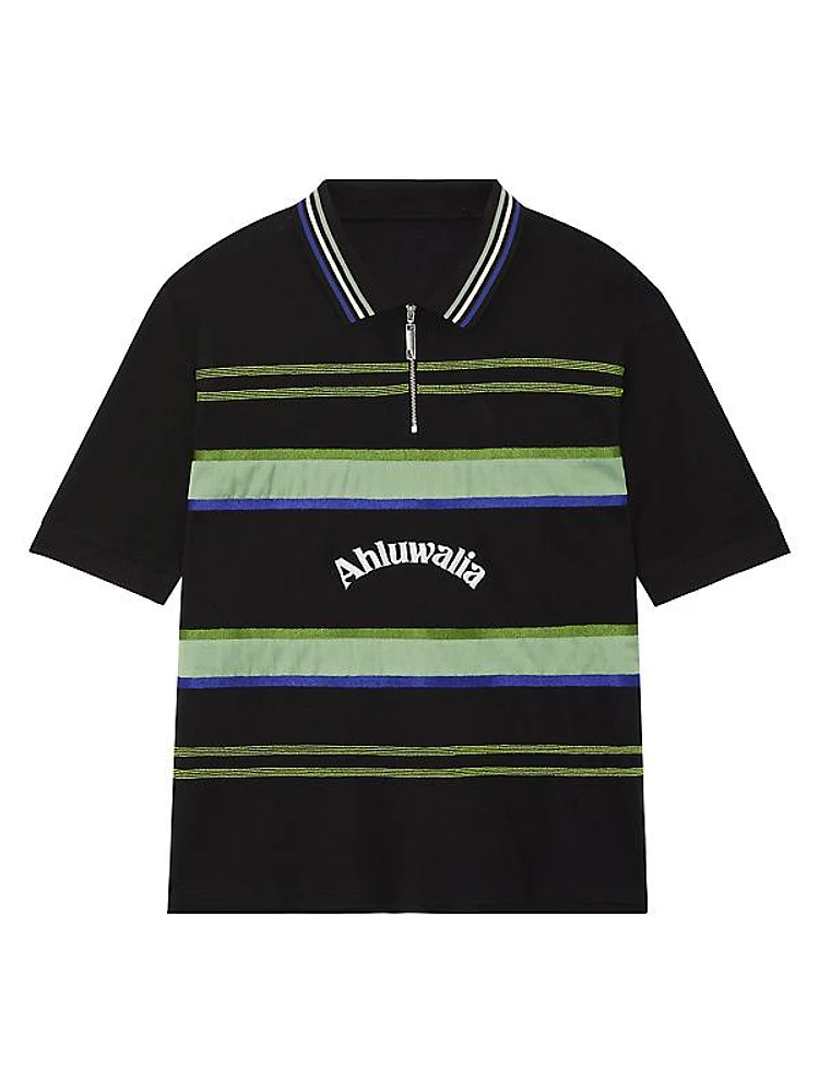 Buke Striped Short-Sleeve Polo Shirt