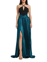 Tuuli Pleated Fit & Flare Maxi Dress