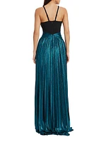 Tuuli Pleated Fit & Flare Maxi Dress