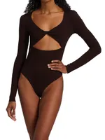 Knit Twisted Cut-Out Bodysuit