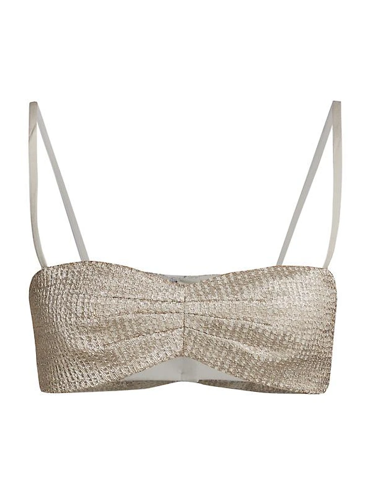 Glittery Lace Bandeau Top