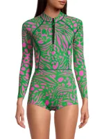 Animal Print Short Wetsuit