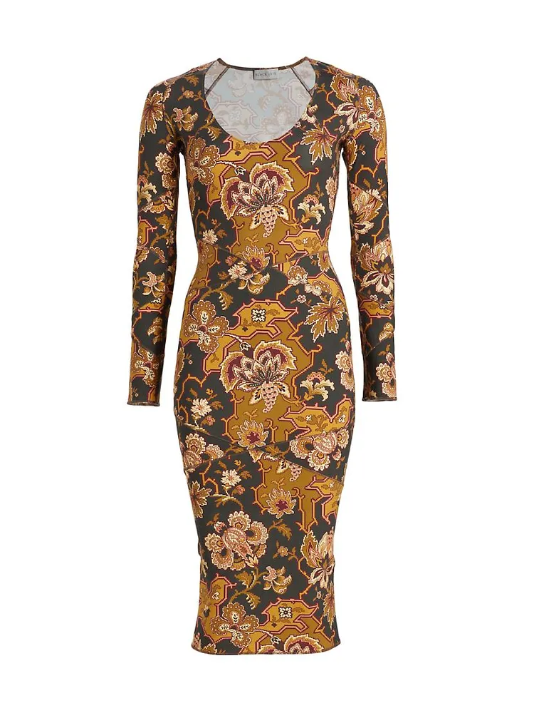 Kittie Body-Con Tapestry Midi-Dress