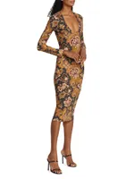 Kittie Body-Con Tapestry Midi-Dress