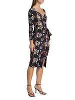 Dalmira Floral Ruffle-Embellished Dress