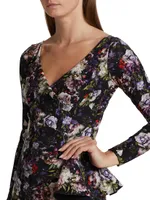 Dalmira Floral Ruffle-Embellished Dress