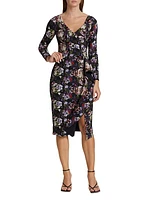 Dalmira Floral Ruffle-Embellished Dress