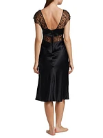 Cecile Satin & Lace Slipdress