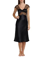 Cecile Satin & Lace Slipdress