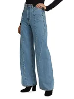 Five-Pocket Wide-Leg Jeans