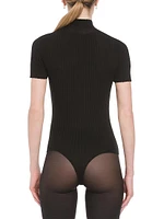 Rib-Knit Wool Bodysuit