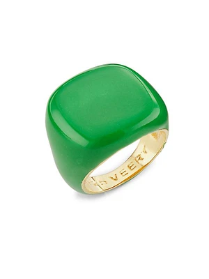 Enamel Round Signet Ring