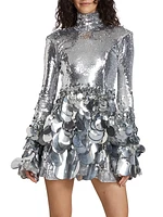 Sequined Turtleneck Minidress