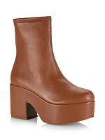 Miso Leather Platform Short Boots