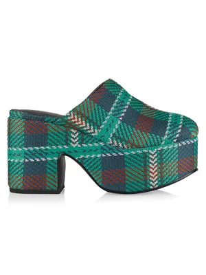 Miso Tartan Platform Clogs