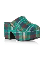 Miso Tartan Platform Clogs