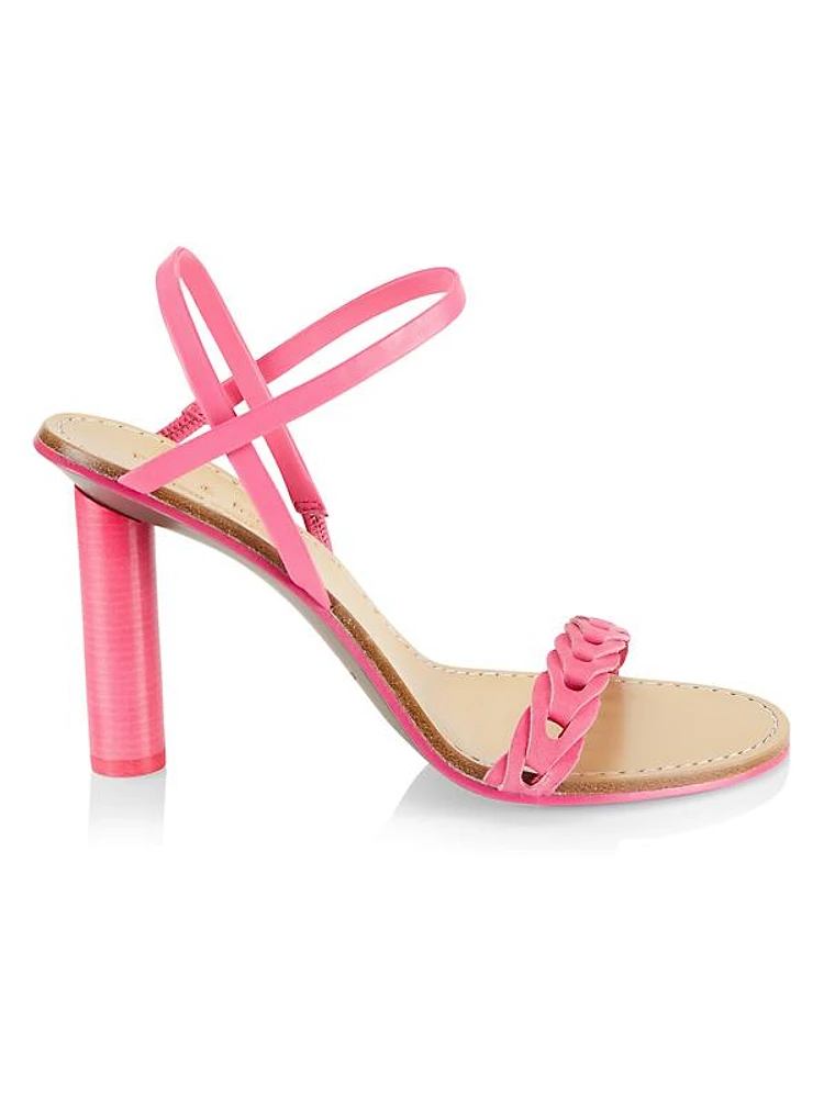 Infinity Cylinder-Heel Slingback Sandals