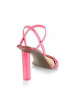 Infinity Cylinder-Heel Slingback Sandals