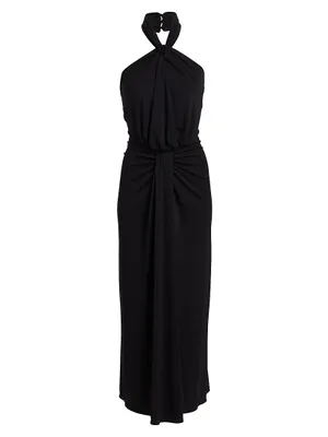 Kaily Draped Halter Maxi Dress