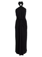 Kaily Draped Halter Maxi Dress