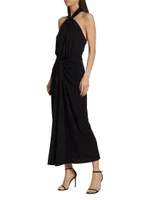 Kaily Draped Halter Maxi Dress