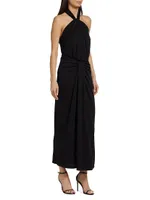 Kaily Draped Halter Maxi Dress