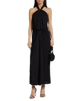 Kaily Draped Halter Maxi Dress