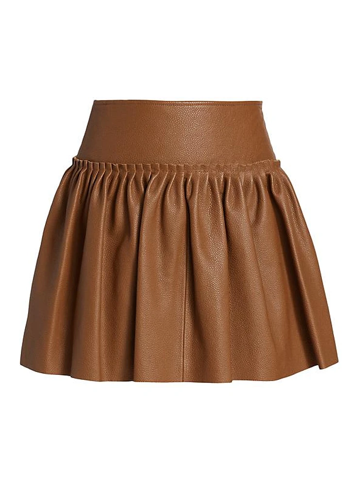 Tritone Leather Miniskirt