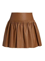 Tritone Leather Miniskirt