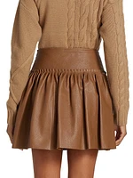 Tritone Leather Miniskirt