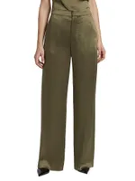 Pieced Wide-Leg Pants