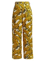 Pouncing Cheetah Printed Straight-Leg Pants