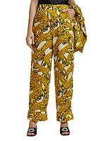 Pouncing Cheetah Printed Straight-Leg Pants