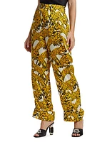 Pouncing Cheetah Printed Straight-Leg Pants