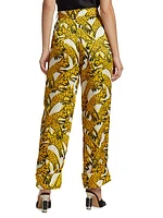 Pouncing Cheetah Printed Straight-Leg Pants