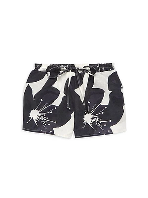 Baby Girl's, Little Girl's & Girl's Floral Drawstring Linen Shorts