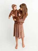 Baby's 2-Piece Velour Coverall & Bonnet Set