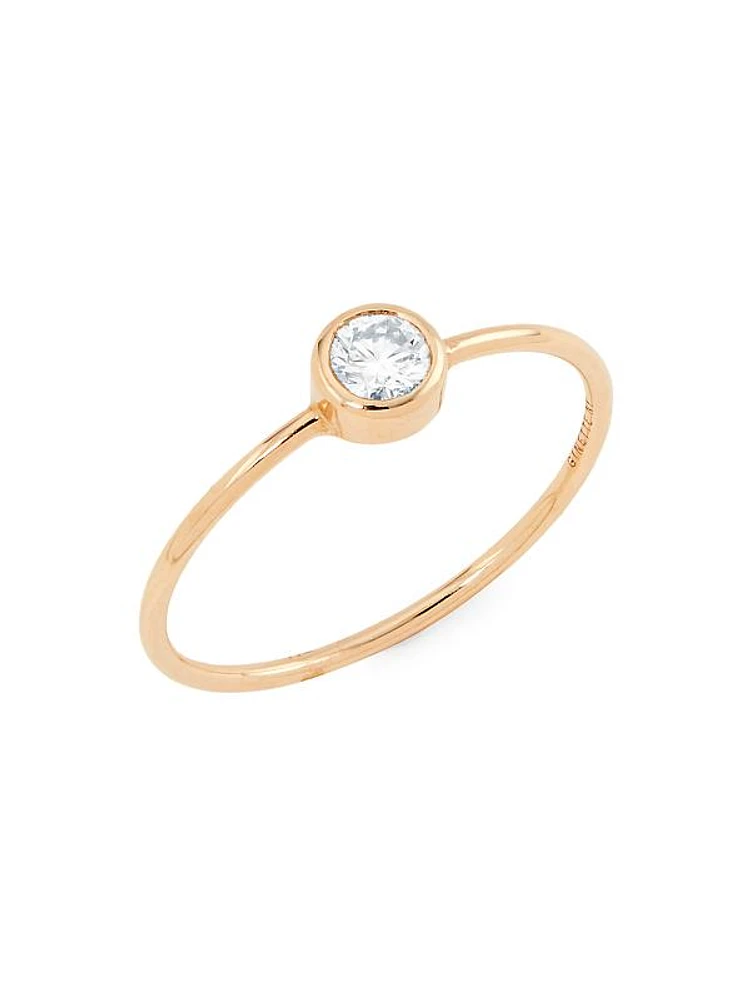 18K Rose Gold & Diamond Large Ring