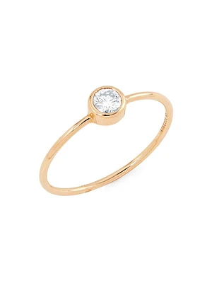 18K Rose Gold & Diamond Large Ring